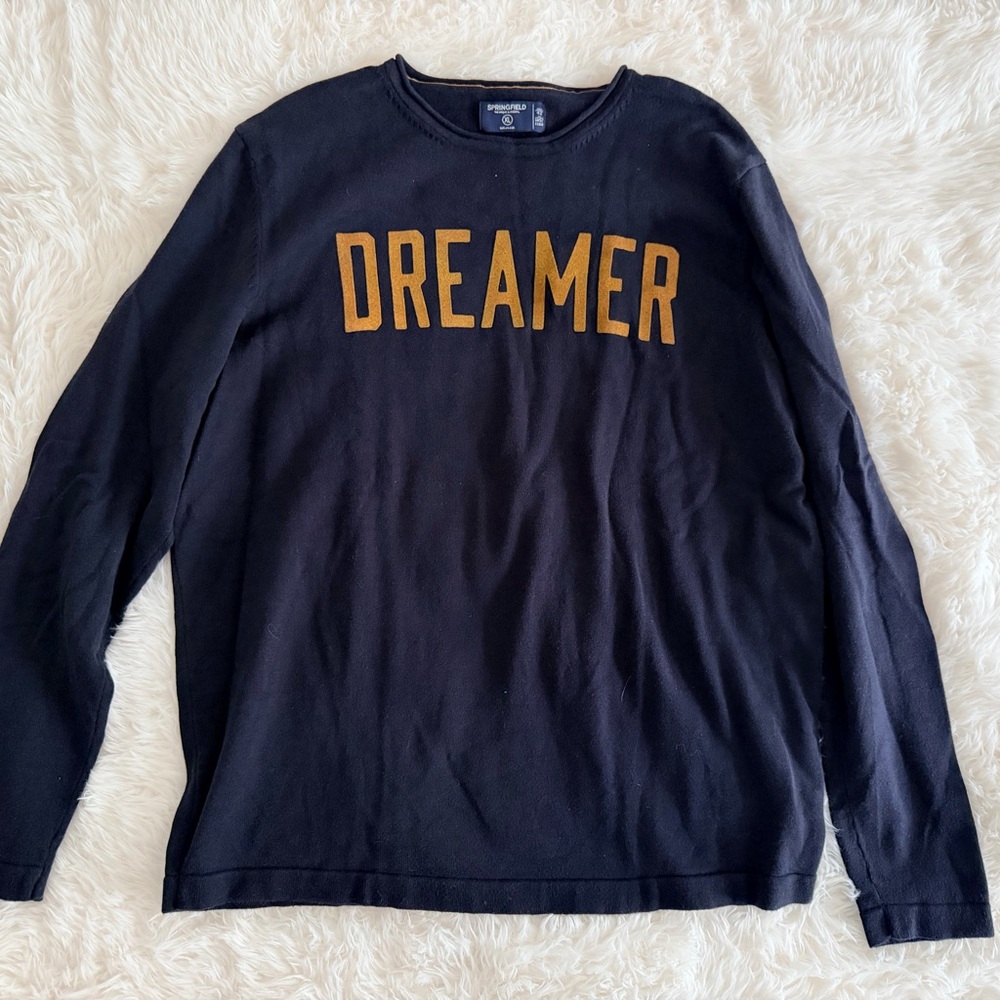 Springfield Navy and Gold Long Sleeve 'Dreamer' Sweater